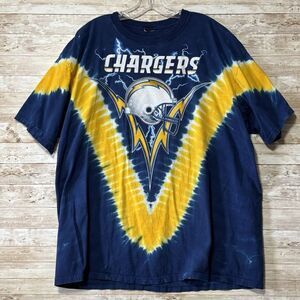 Vintage San Diego Chargers Tie Dye Tee Size 2XL NFL Team Apparel Made in USA